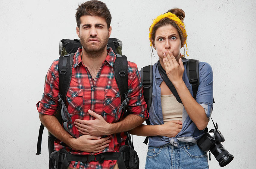Two travellers are sick because of diarrhea