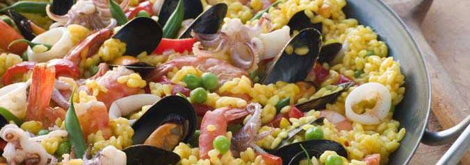 Paella on a pan