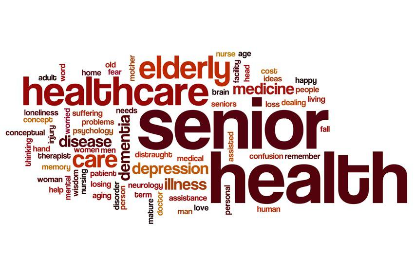 Different words that are involved with senior health care