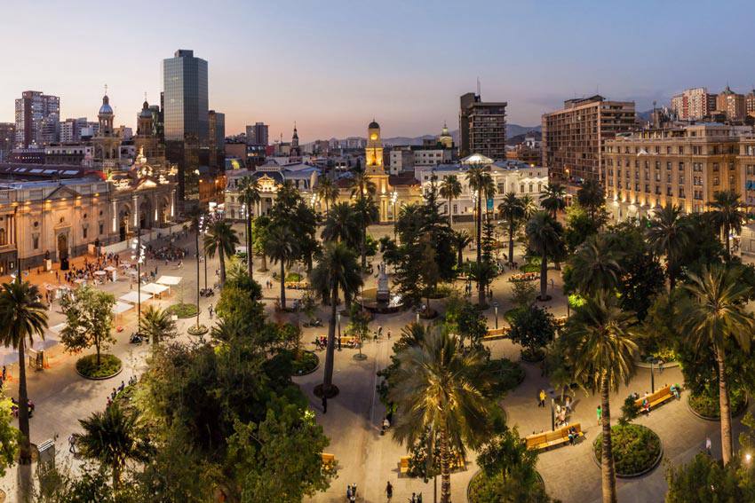 The Plaza de Armas in Chile