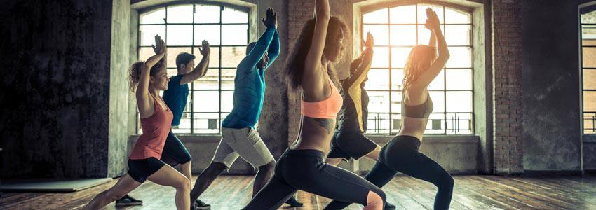A group of people doing a workout together