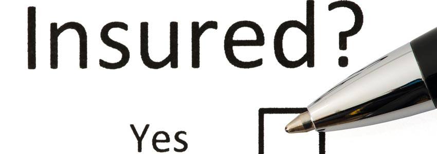 Checkmark boxes asking if they are insured