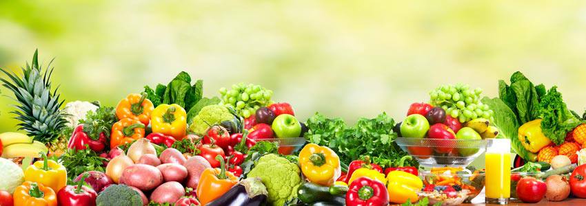 An assortment of fruits and vegetables on a table